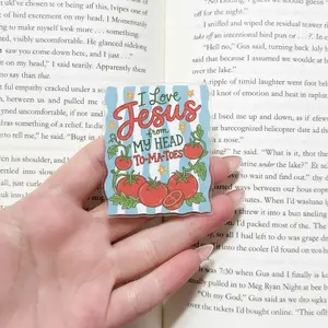 I Love Jesus From My Head Tomatoes Phone Grip, Funny Christian Faith Stand, Everyday Womens Preppy Striped Summer Mobile Acrylic Case Holder Gift