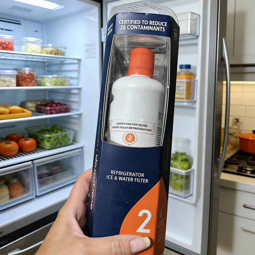 EveryDrop by Whirlpool EDR2RXD1 Refrigerator Water Filter 2,  Replacement for W10413645A, W10238154, NSF/ANSI 42 & 53 Certified, Reduces 28 Contaminants Including Lead & Pharmaceuticals – 6-Month / 200 Gallon