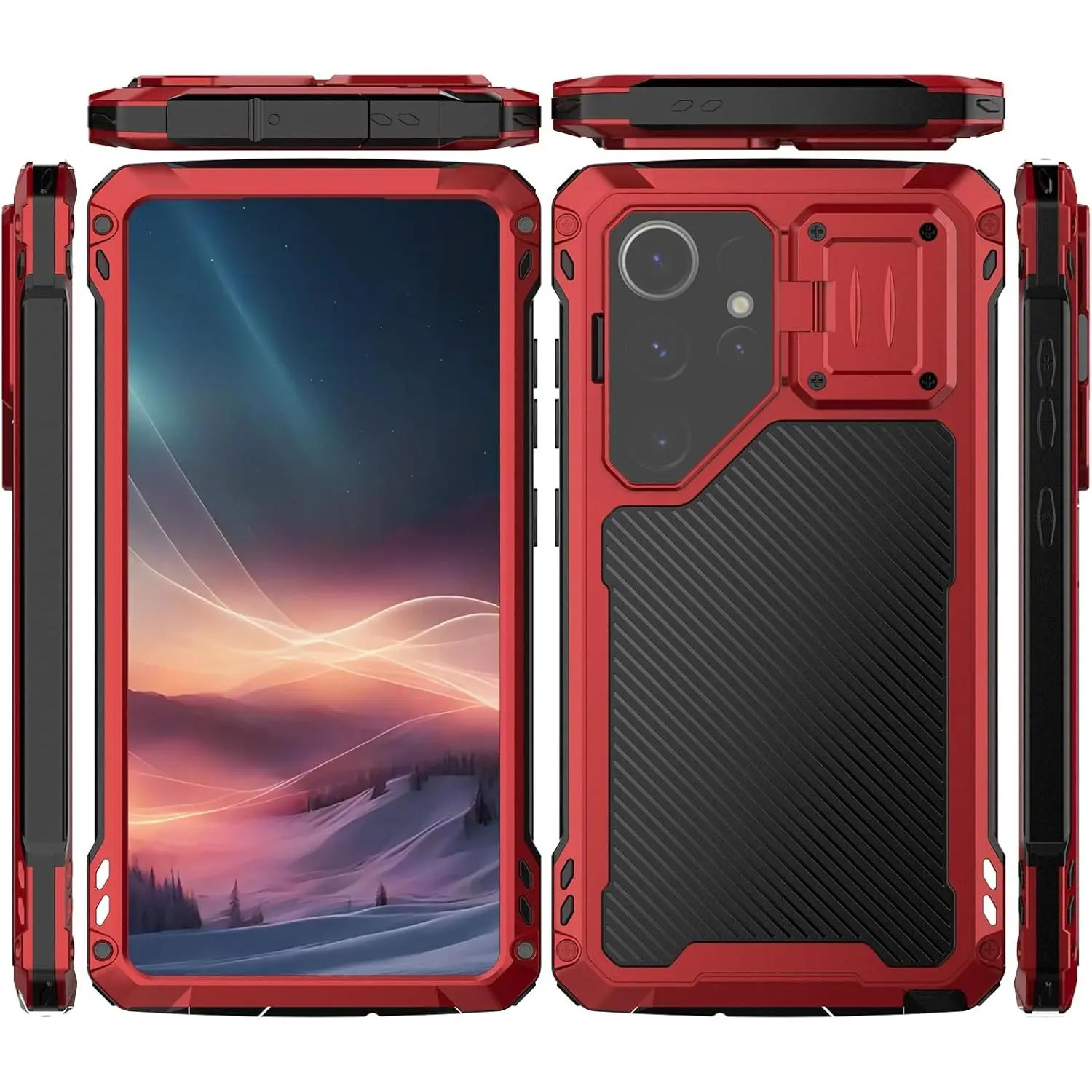 Fin For Samsung S24 S23 S25 Ultra IP54 Waterproof Aluminum Metal Phone Case With Camera Cover Stand Screen Protect Magnetic Magsafe