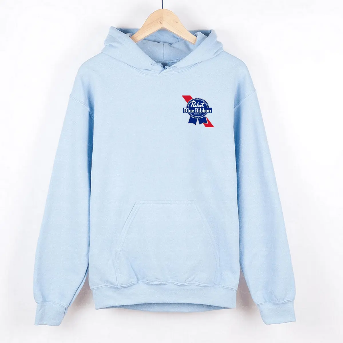 Bigfoot Pabst Blue Ribon T-Shirt Hoodie 2 Sided Graphic Printed Unisex Classic Comfort Cotton T-Shirt Collar Menswear Ho Go-To Cotton Hoodie & Sweatshirt for Men & Women