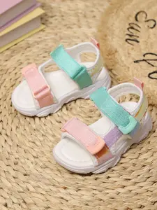 Casual Sports Sandals, Macaron Color Block, Adjustable Velcro, Soft Non-Slip Sole, Summer Outdoor Shoes for Toddlers