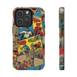 Superhero Tough Phone Cases, Comic Book Phone Cover, Gift for Men & Women, Unique Mobile Case, Birthday Present, Geeky Phone Accessory