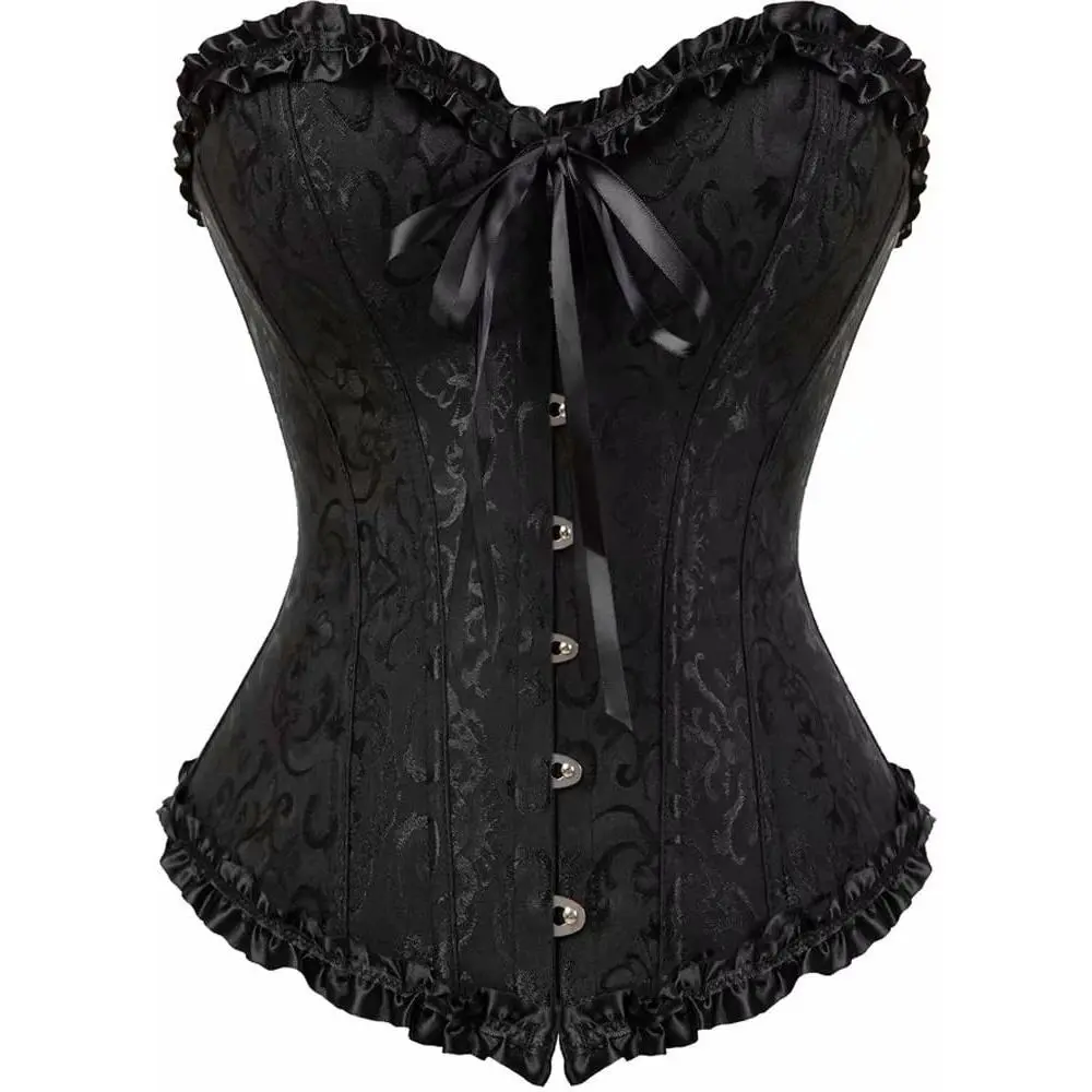 Corset Top Bustier Lingerie for Women Zipper Front Flower Sexy