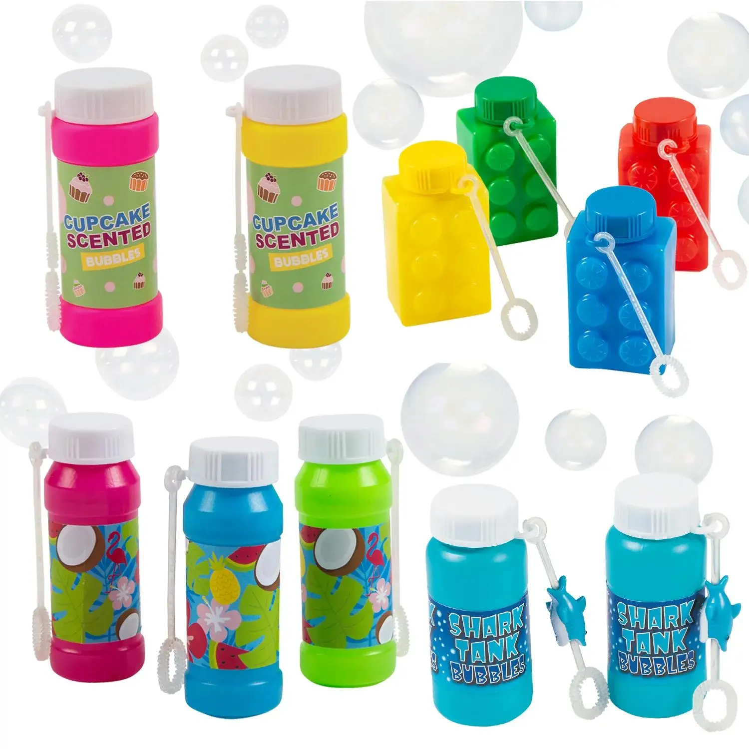 48 Pcs. Assortment Kit - 1.5 oz. Bubble Makers with Liquid, 4 1/2" x 6" Size, 3+ Years Kids & Friends Outdoor Backyard Summer Toy (Toys & Hobbies, Sports & Outdoor Play, Bubbles)
