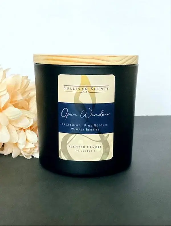 Open Window 14 oz Black Matte Candle