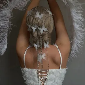 Fairy Butterfly Tassel Hair Chain, Versatile Headband Hair Accessories for Women, Suitable for Bridal Weddings and Banquets hair chain
