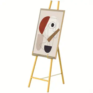 Golden Easel Stand for Sign, Adjustable Easel Dispaly Stand, Metal Large Floor Standing Easels for Pictures, Wedding Poster Stands for Baby Showers, Birthday Parties