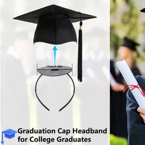 Graduation Cap Headband, Firm Anti-fall HairBand for Graduation Hat, Graduation Gifts Hat Accessories for Graduates, Students, Women (Grad Cap Not Included)