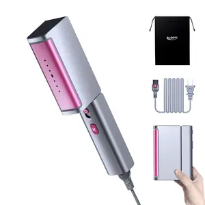 ELORTI Travel Garment Steamer for Clothes, Dual Voltage, Foldable & Hanrdheld Steamer & lron 2 in 1, Detachable Power Cable,15s Fast Heat-Up, Large Panel, ,100-240V Wide Voltage,Global Travel