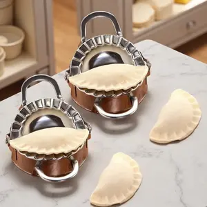 2-Piece Stainless Steel Jiaozi Mold - Easily Press and Cut to Make Perfect Dumplings, Pies, and Pastries. Essential Kitchen Tool for Effortless Meal Preparation, Dumpling Maker