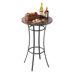 VEVOR Outdoor Round Bar Table, 23.7 in Counter Bar Height Bistro Table, Patio Dining Tables with Easy-to-Clean Top & Sturdy Metal Frame, Indoor High Top Pub Tables for Small Places, Kitchen