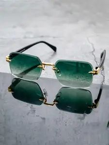 Trendy Square Frameless Fashion Glasses, Lightweight Design, PC Lenses, Unisex Eyewear for Daily Wear & Parties