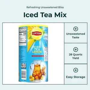 Lipton Unsweetened Iced Tea Mix, Makes 28 Quarts (Pack of 1) Lemon Tea Concentrate Lemon Tea Bags