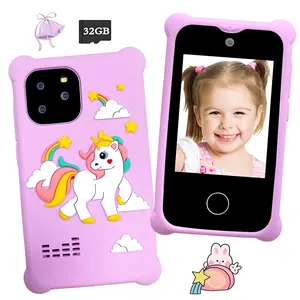 New Kids Learning Toy Phone with 2.8 Inch HD Touchscreen, 26 ABC Phonics Learning & 8 Fun Educational Games, Includes 32GB Card, Halloween Christmas Gift for 3 4 5 6 7 Year Old Boys Girls