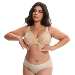 Plus Size Full Coverage Supportive Bra, No Digging Comfortable Underwire Lace Bra, Natural Lift Soft Lace Bralette, Sexy But Comfortable Breathable Everyday Lingerie Minimalist Bras for Women, Soft Breathable Lace for Everyday Wear  pushup inaros