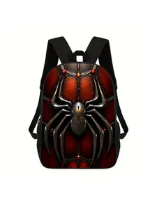 1pc Lightweight Black Unisex Printed Backpack, Printed Duffel Bag - Adjustable Shoulder Strap, Unisex School Bag, Casual Travel and Commuter Bag, Zipper Closure, Sports Gear Bag |Minimalist Design | Lightweight Backpacks, Travel Backpacks, Everyday