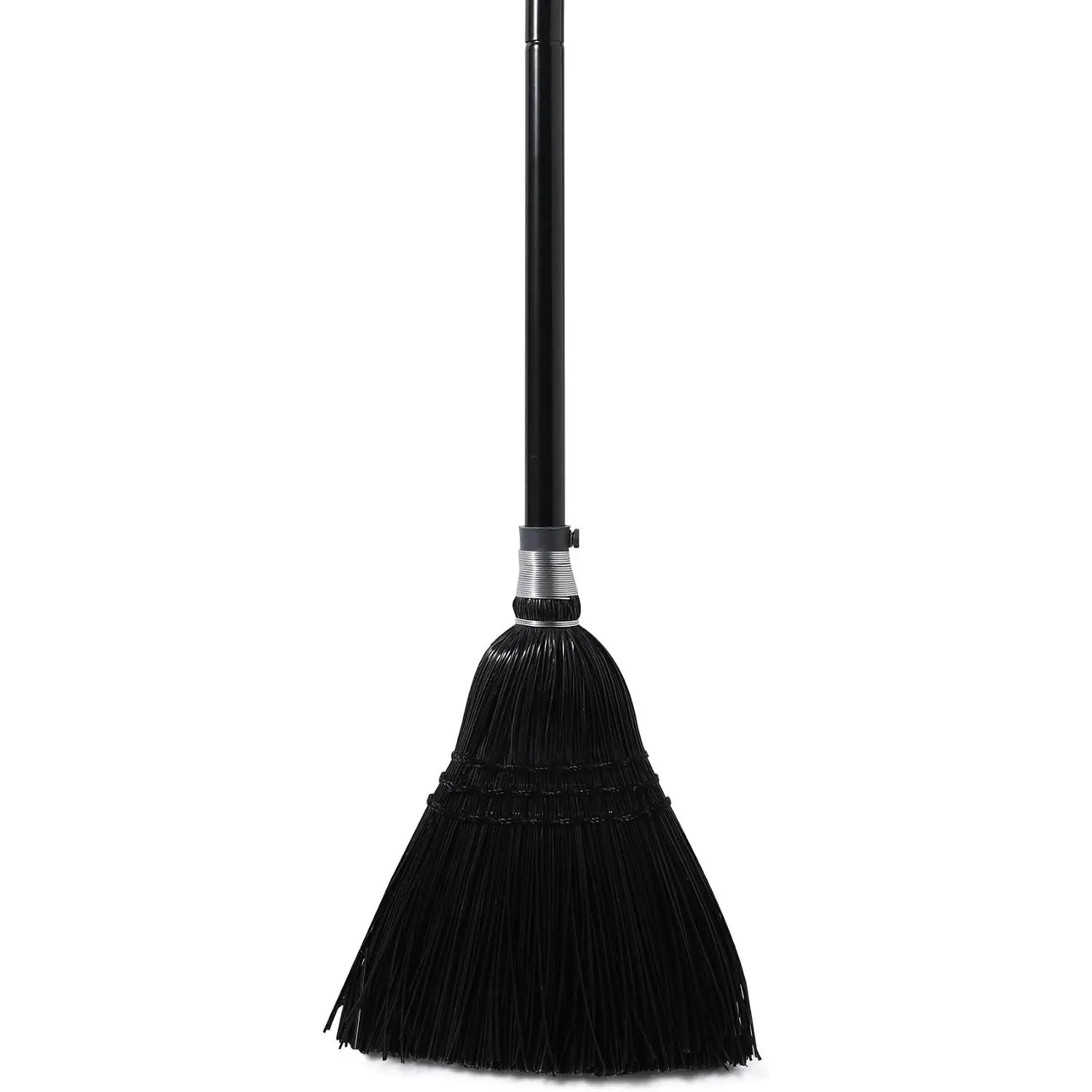 Broom Commercial Indoor Outdoor Broom 55.5 inch Tall for Courtyard Garage Lobby Mall Market Floor Home Office Leaves Stone Dust Rubbishb Black