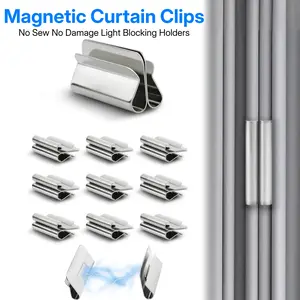 10 Pairs The New Magnetic Curtain Clips | Strong Double-Sided Light Blocking Magnets, No-Pin No Damage Curtain Closure for Blackout Curtains, Shower Liners, Bedroom Office-YY