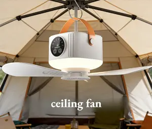 Portable USB Rechargeable Ceiling Fan, RemoteControl, LED Light, Suitable forIndoor/Outdoor Use, Great for Summer CampingActivities and Home Cooling