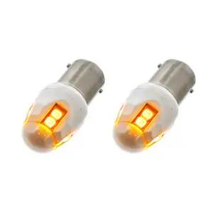 United Pacific 1156 LED Light Bulbs, Pack of 2, 8 High-Power Amber Single-Contact Straight-Pin 12V 150 Lumens Efficient Car/Motorcycle Replacement Bulbs