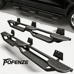 POFENZE-NADIA Running Boards for 2019-2026 RAM1500 CREW CAB(4 full-size doors), Carbon Steel Nerf Bars Side Steps for Full Size Truck, Black Powder Coated Running Boards boujee car accessories