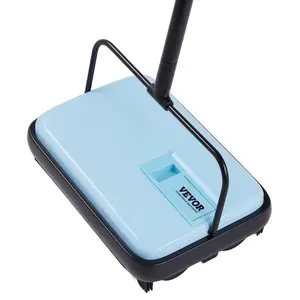 【Summervibes】VEVOR Carpet Sweeper Manual, Floor Sweeper with 300 ml Dustbin Capacity Easy to Empty, 6.7 inch Cleaning Width for Home Office Carpets Pet Hair Dust, Blue