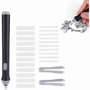 Battery Operated Automatic Portable Electric Eraser with 22 Replaceable Rubber Refills for Graphite Technical Drawing (Black)