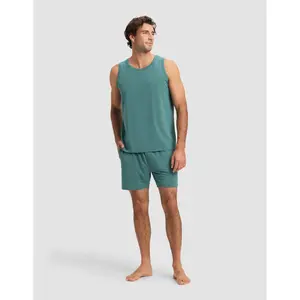Cozy Earth Men’s First Layer Pajama Tank & Short Set | Ultra-Soft Bamboo Viscose & Supima Cotton Lounge Set