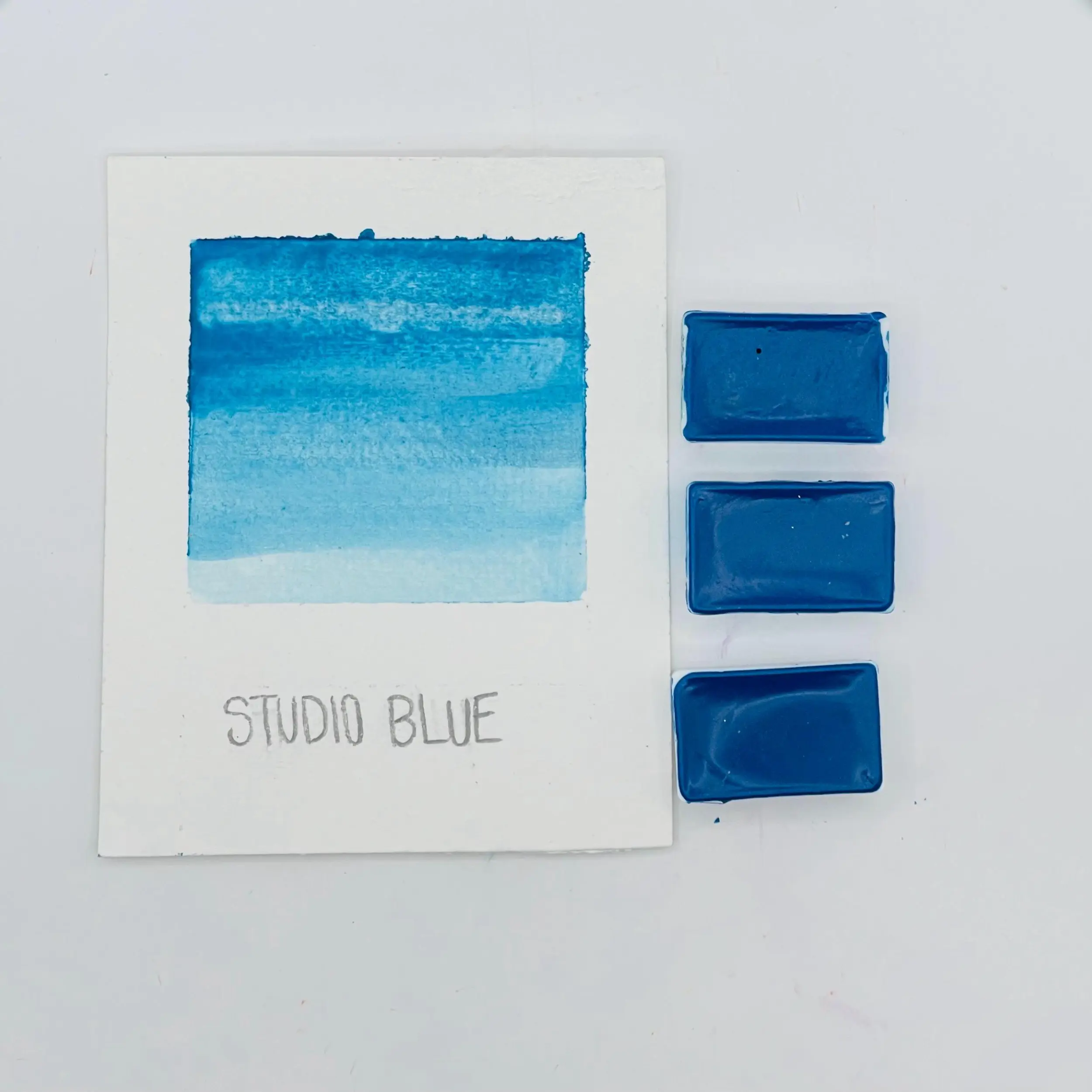 Studio Blue Watercolor Full Pan – Handmade Artist Paint | Creamy Texture, High Pigment | Classic Cool Blue | Fits Standard Palette