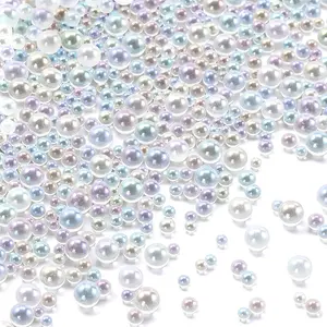 100g Clear  Glass Bubble Beads, 0.4-3 mm No Hole Round Beads, Water Droplets Bubbles Bead   for Dollhouse Bath Tub  Filler Crafts
