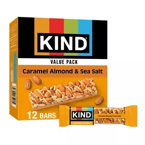 KIND Nut Bars Caramel Almond & Sea Salt Gluten Free Plant-Based Protein Snack Bars - 16.8oz/12ct