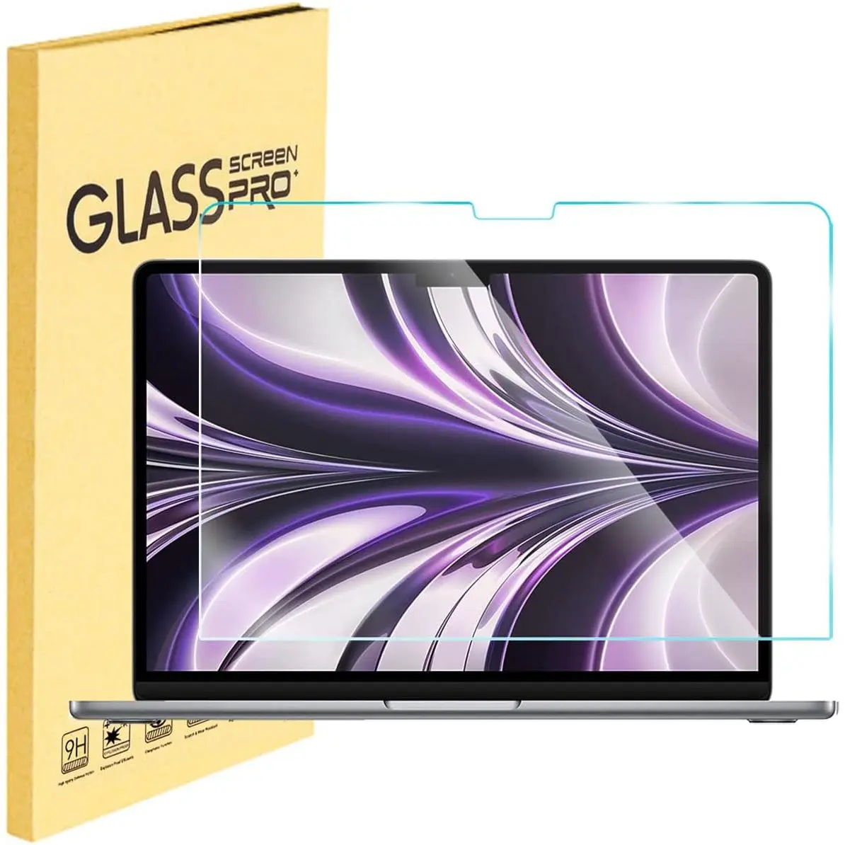 Tempered Glass Screen Protector for 2025-2022 MacBook Air M4 M3 M2 13.6" (A3240 A3113 A2681), MacBook Air 13 M4 M3 M2 Chip Screen Protector [9H Hardness Tempered Glass] [No bubbles] [Anti Fingerprint]