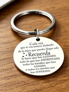 Spanish “Remember How Far You’ve Come” engraved keychain, inspirational quote, inspirational gift, casual style, no choking hazard warning