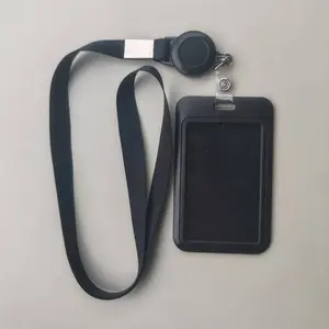 2D Card Holder with Retractable Lanyard, Student ID Hospital Work Card Factory Card Bus School Card Work Card Certificate Card Access Card Doctor Nurse Chest Card Card Holder And Lanyard, Adjustable Length, Automatic Retractable
