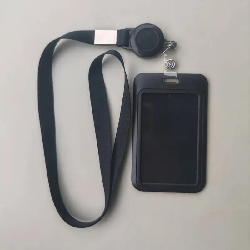2D Card Holder with Retractable Lanyard, Retractable Id Badge Holder, Student ID, Hospital Work Card, Access Card, Certificate Card, Adjustable Length, Automatic Retractable