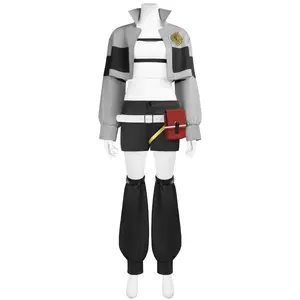 Riyo Gachiakuta Street Style Crop Jacket Cosplay Costume Set with Bandana Bag Leg Warmers for Comic Con