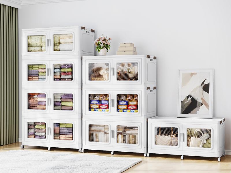 BROVIEW 50Qt-1200Qt Extra Large Storage Bins with Lid, Plastic Stackable Storage Bins with Wheels, Collapsible Closet Organizer and Storage Drawers,Multi-pack 1/3/4/5pack