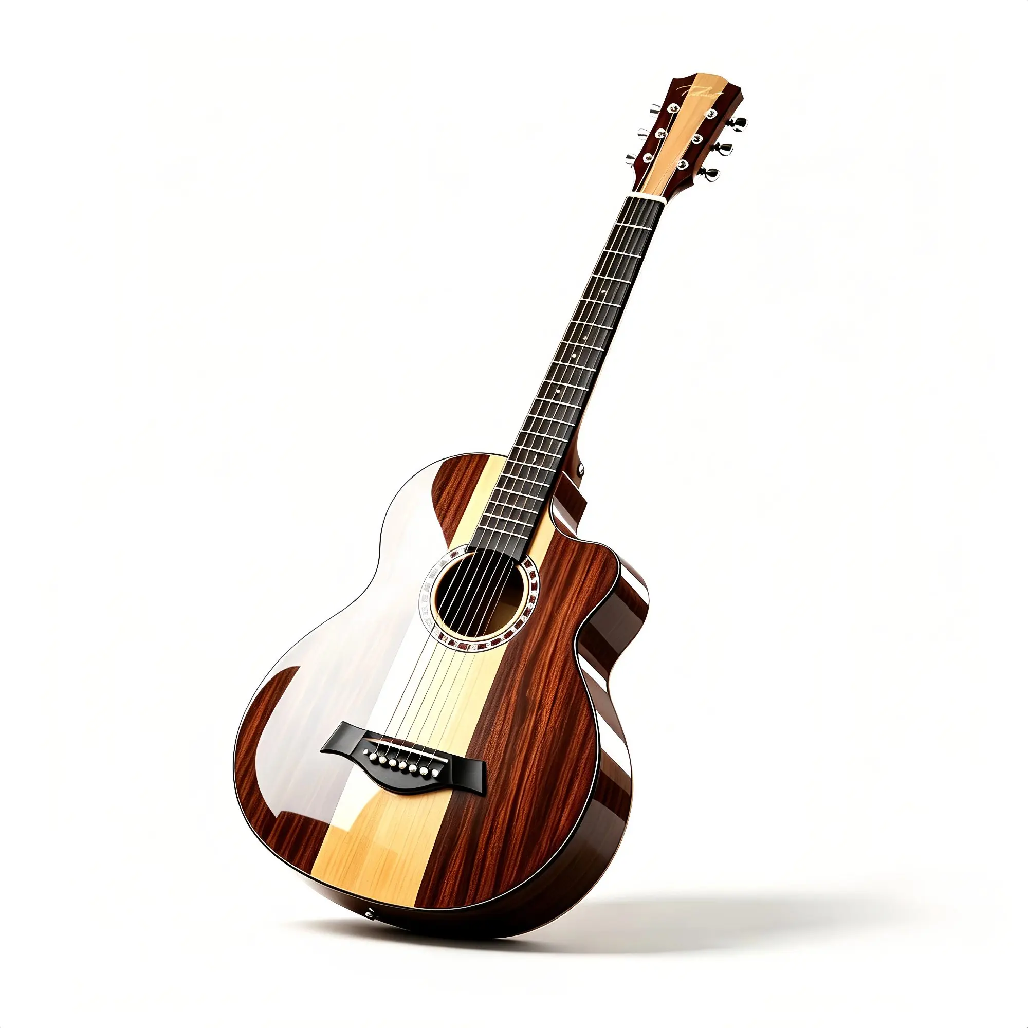 38 Inch Acoustic Guitar for Beginners, Brown Natural Wood Cutaway Folk Guitar, Gloss Finish 11-Piece Starter Kit for Adults, Beginner-Friendly First Guitar for Singing, Campfire, Friends, Travel & Gifting