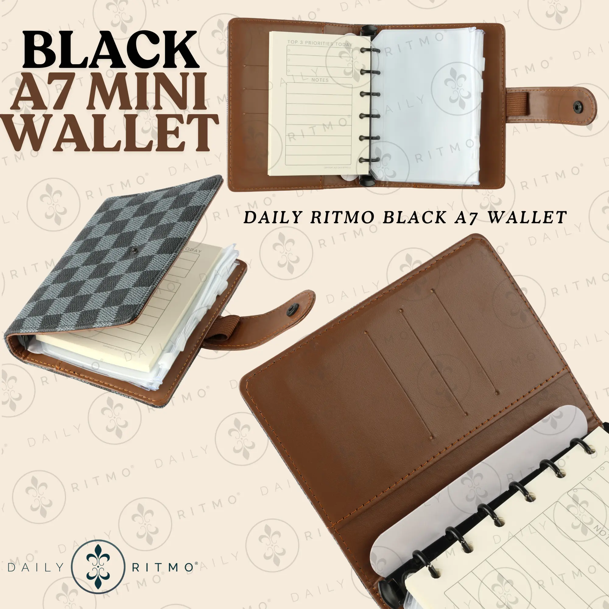 DAILY RITMO Mini Checkered A7 Wallet detail 8