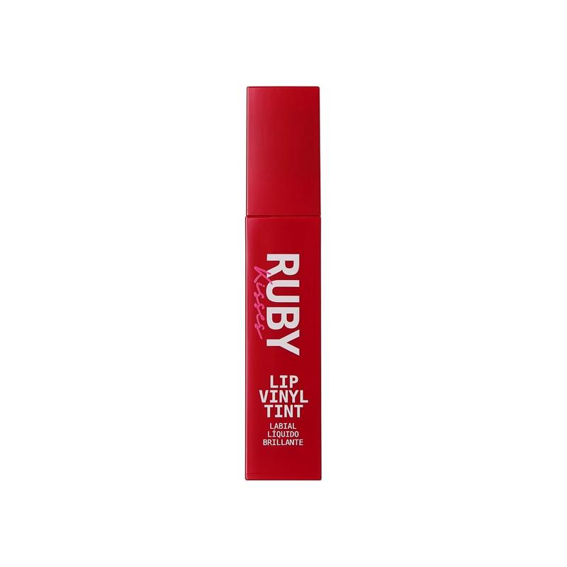 Ruby Kisses Lip Vinyl Tint - High-Pigment, Transfer-Proof, Smudge-Proof Liquid Lipstick, Soft-Satin Shine, Lightweight Makeup, Long-Lasting Lip-gloss, Full Coverage Color (KISS ME, 2.8mL)