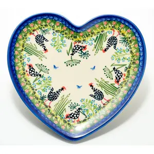 Lidia's Polish Pottery Hand Painted Heart Plate