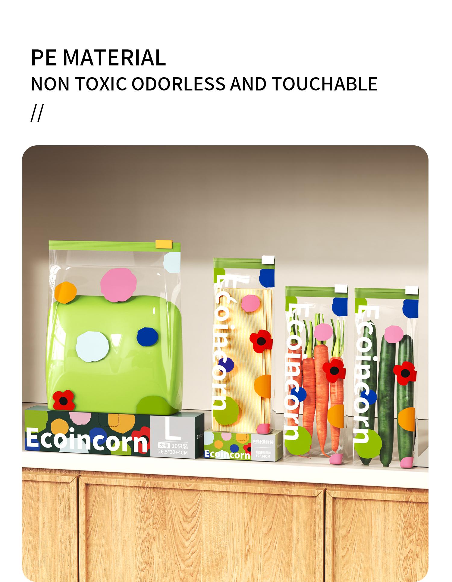 Sealed food storage bag, vertical bottom, easy to fill sandwich and snack bags, storage freezer bag with grip sealing technology, convenient to open and close 65 tubes