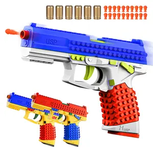 Soft Bullet Building Block Toy Gun, DIY Creative Handgun, Stem Model Display Piece, Suitable for Ages 6+, Kids Birthday Gift