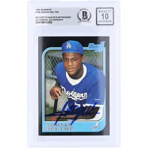 Adrian Beltre Los Angeles Dodgers Autographed 1997 Bowman 1st Bowman #194 Beckett Fanatics Witnessed Authenticated 10 Rookie Card - Fanatics Authentic Certified