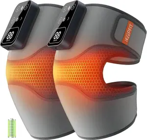 IKEEPFIT MAXwarm 4.0 Cordless Knee Massager with Heat Vibration for arthritis Pain Relief Electric Heated Knee Brace 5 Heat Levels 3 Massage Modes Grey Single
