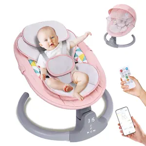 Baby Swing,Baby bouncer,BRCbaby for Infants,Portable Electric Baby Rocker with 5 Sway Speed,10 Preset Songs,Remote Control,Bluetooth Music,Pink Electric Bluetooth Baby Swing with Remote mom  cozy  baby  swing