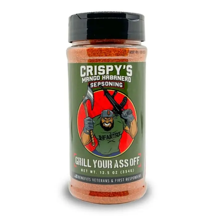 Grill Your Ass Off Crispy's Mango Habanero - Award Winning Sweet Heat BBQ Rub - Bold Tropical Flavor - Veteran Owned