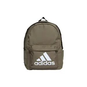 Adidas Classic Badge-Decorated Zippered Large-Capacity Backpack in Recycled Polyester for Men and Women