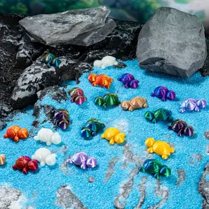 30PCS Mini 3D Printed Turtle Ornaments - Colorful, Suitable for Birthday Parties, Gardens, Aquariums and Office Desk Decorations, Garden Setup, Aquarium Display