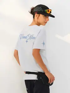 COME ALIVE Polaris embroidered men’s T-shirt, fashionable summer athletic top, color-block letter couple short-sleeve women’s shirt